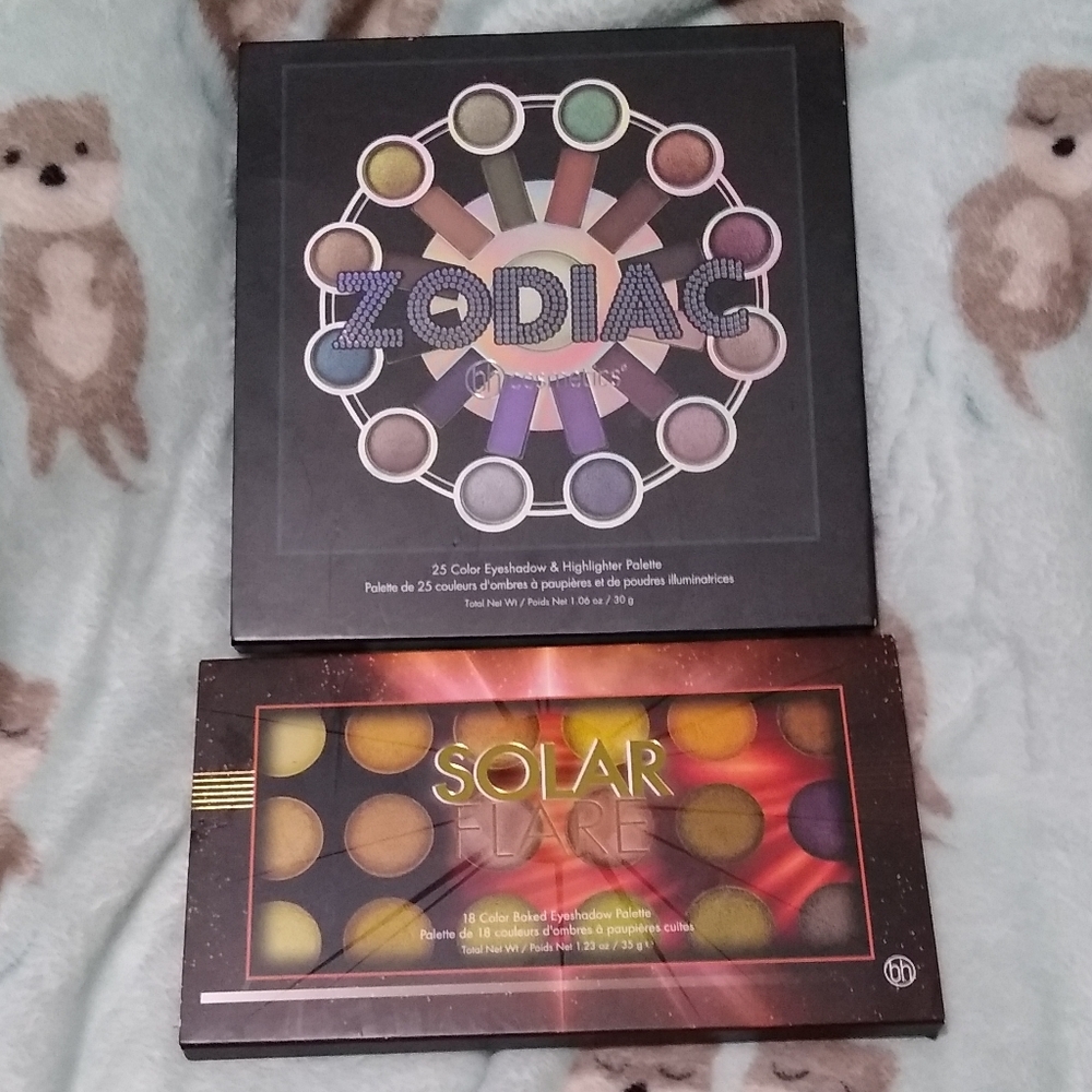 BH cosmetics Zodiac and Solar Flare makeup pallets
